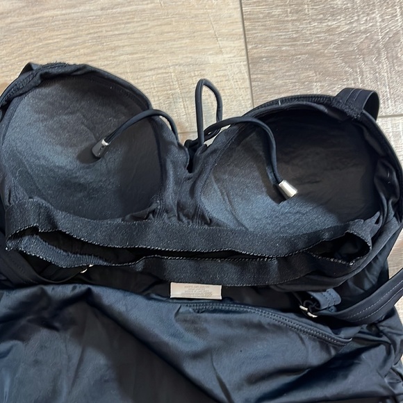 Motherhood Maternity black tankini ruching padded  adjustable strap S - Picture 7 of 9